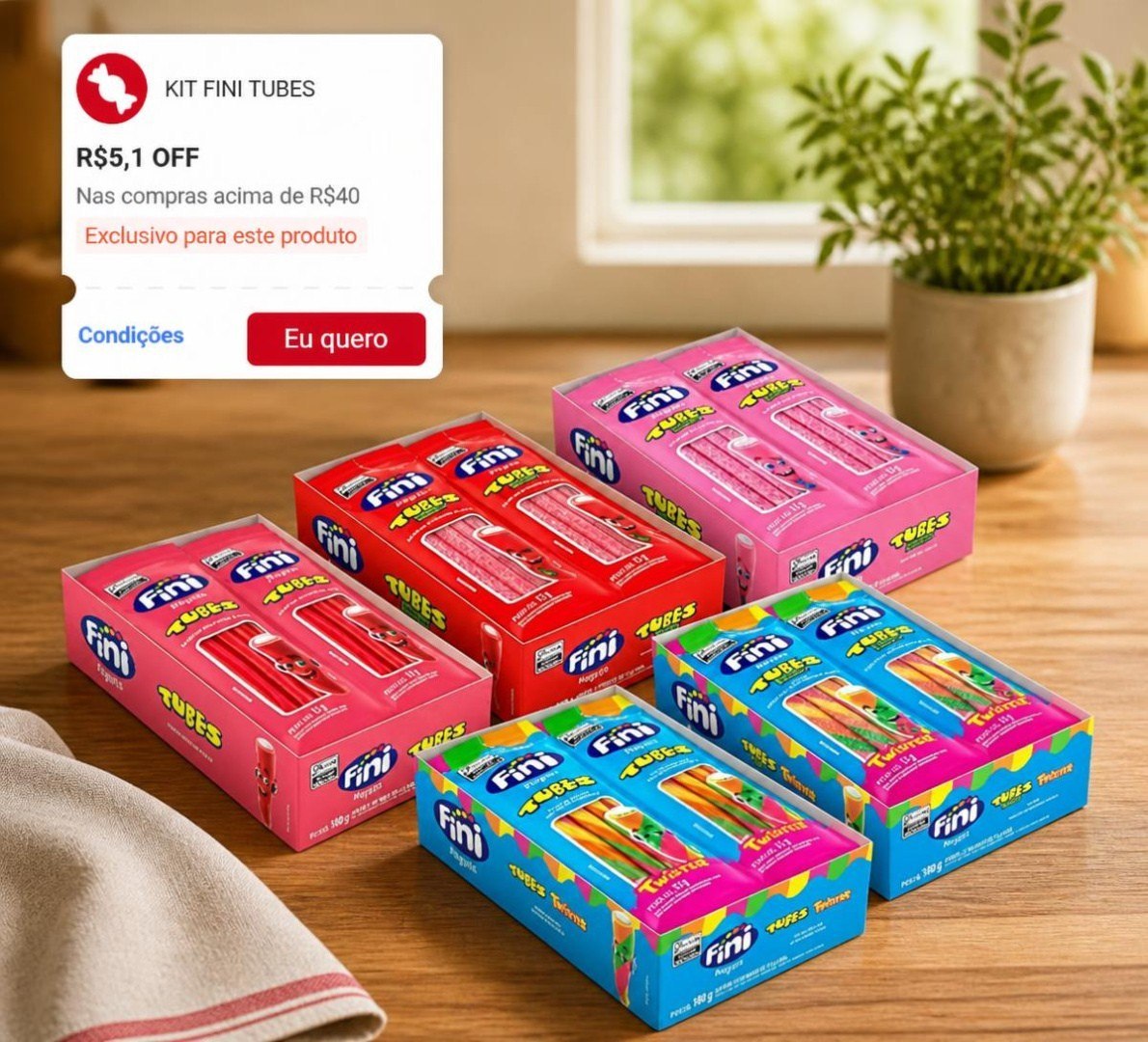🍬 Kit Amo Tubes Fini 60 pacotes de 15g cada