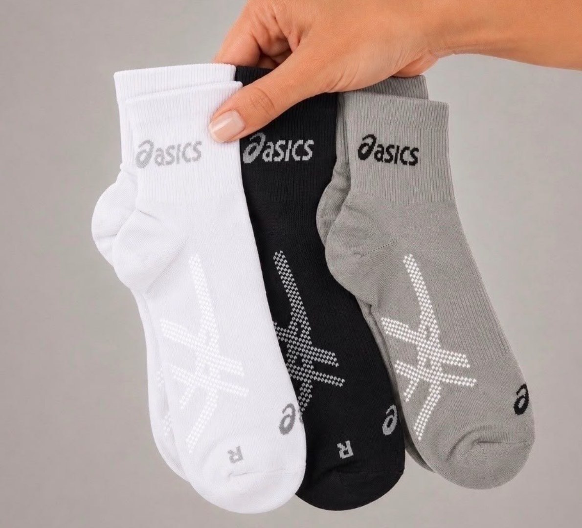 🧦 Kit 3 Pares de Meias Para Corrida Cano Médio Asics
