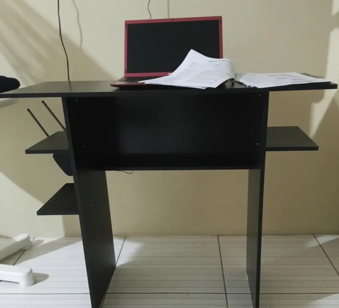 ✅ Mesa De Estudo Em Mdp Para Notebook Com Nichos E Prateleiras