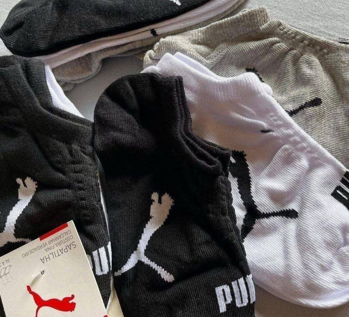 🧦 Kit 9 Pares Meias Puma Soquete Cano Curto
