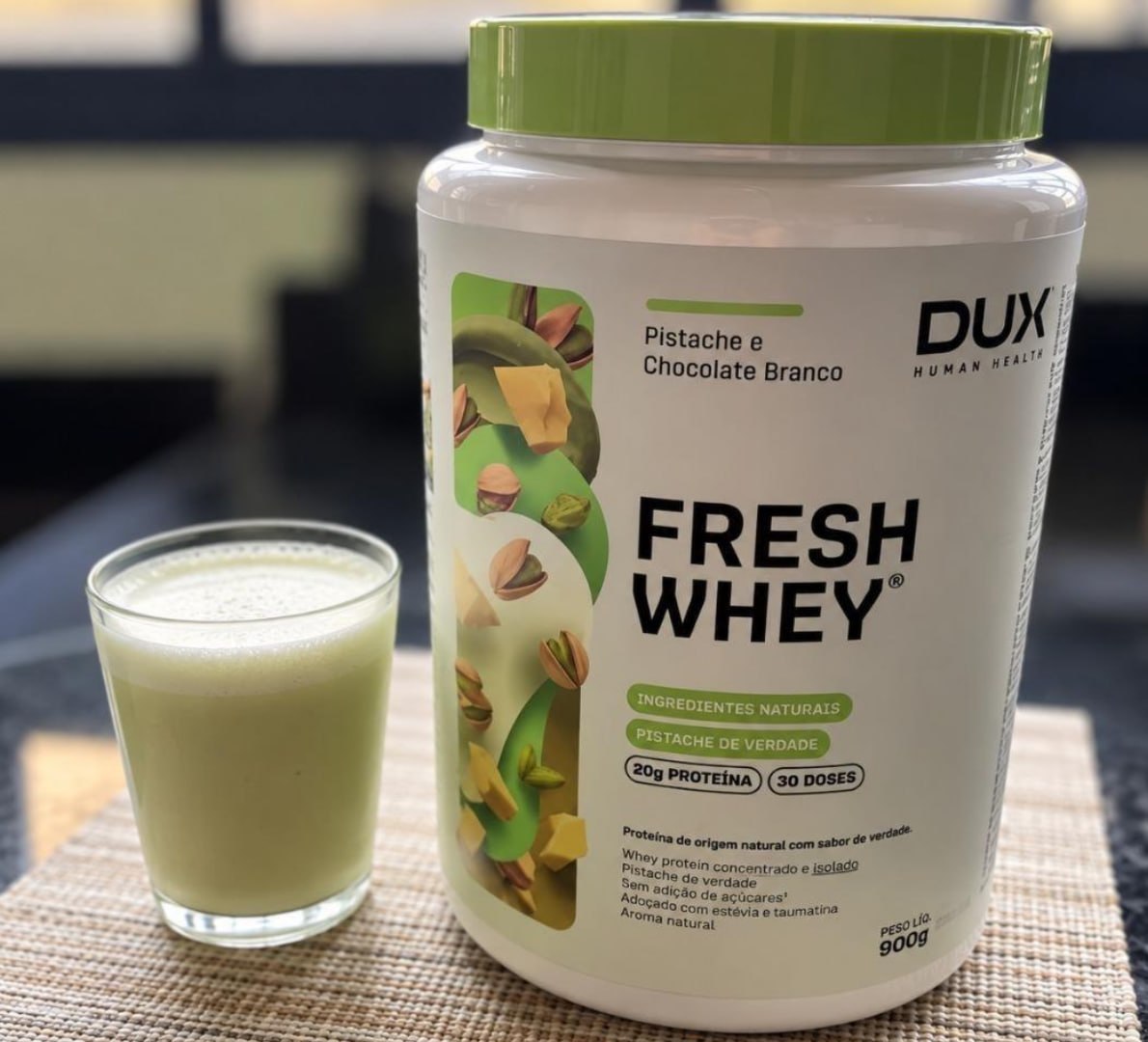 💪 Fresh Whey Pistache e Chocolate Branco 900g Dux Nutrition