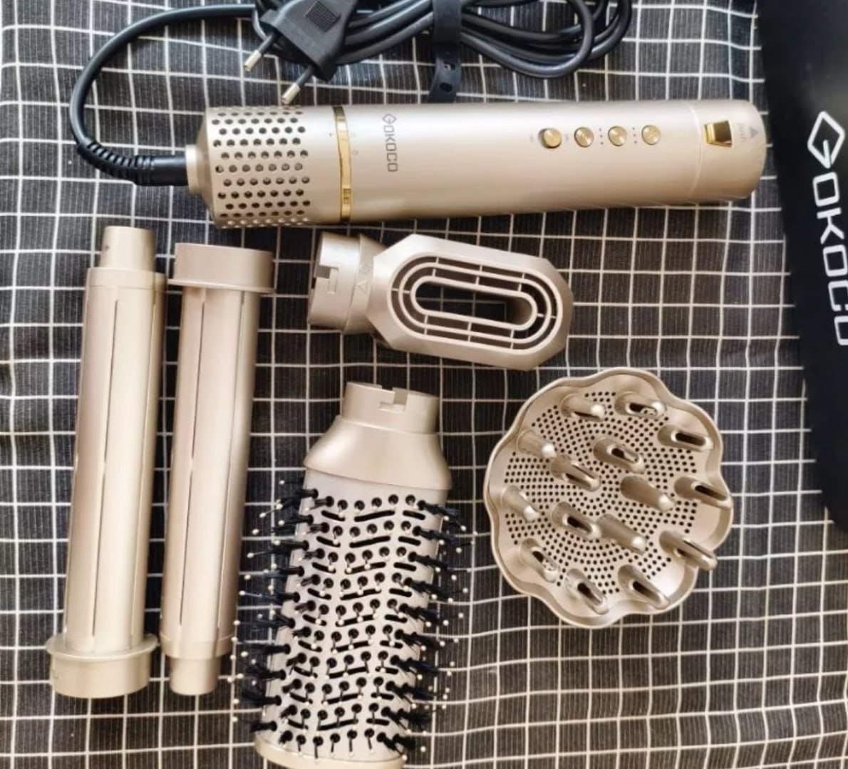 👱 ‍GOKOCO Escova Secadora 5 Em 1 Dupla voltagem 110V-240V