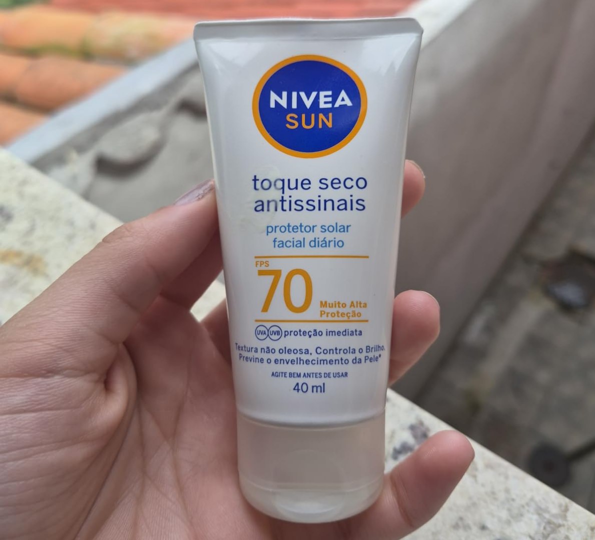 ☀️ NIVEA SUN Protetor Solar Facial Toque Seco Antissinais FPS 70 40ml