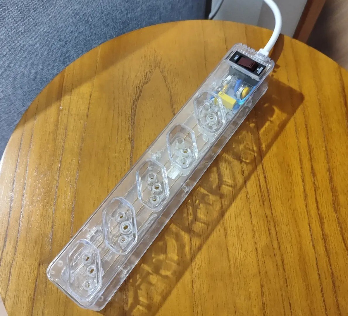 🔌 Filtro De Linha iClamper com 5 Tomadas 1m Transparente
