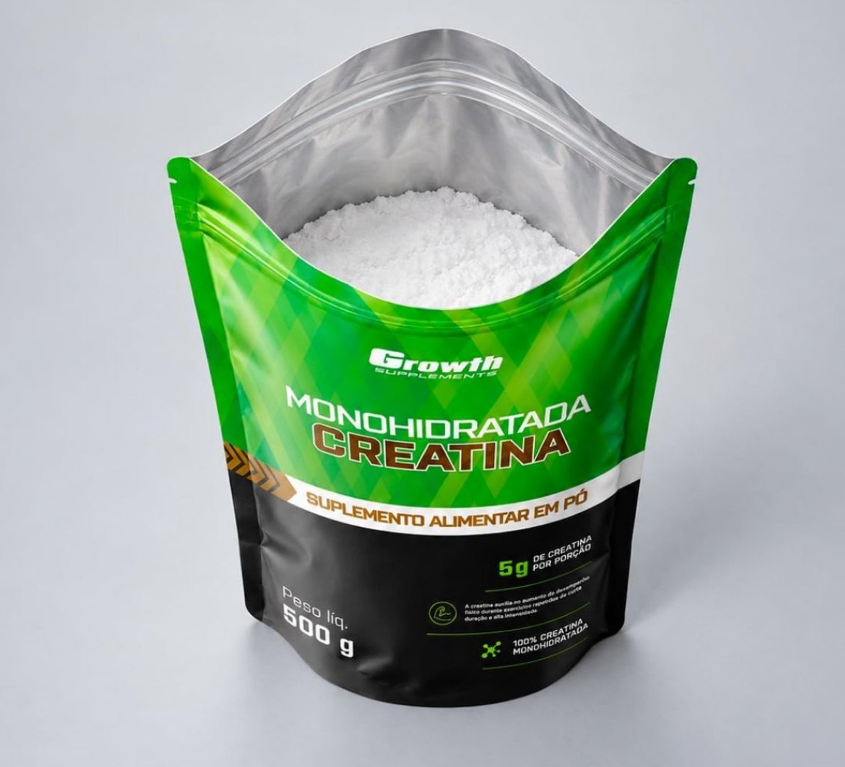 💪 Creatina Monohidratada 500g Pouch Growth Supplements