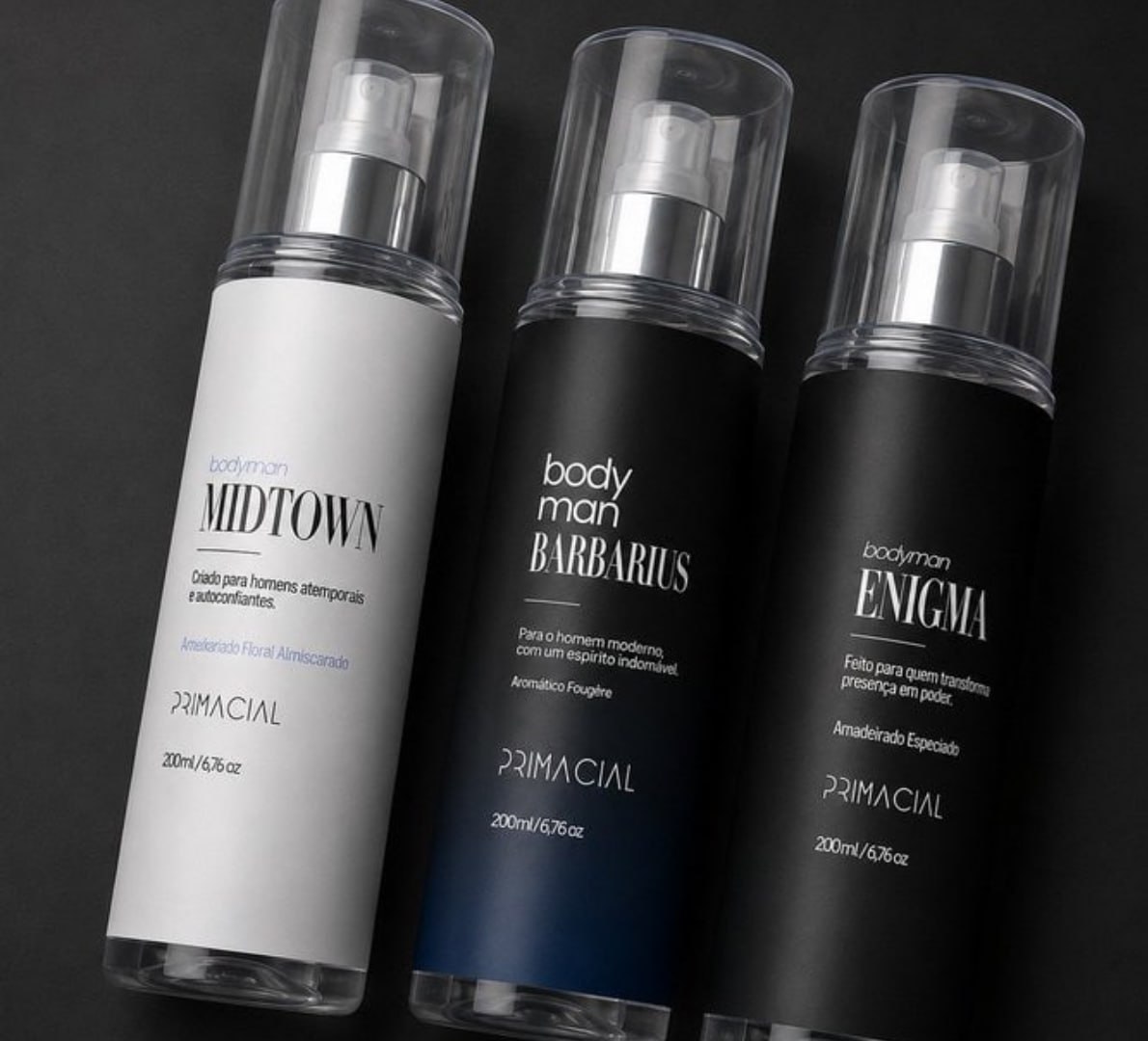 🌬 Kit Body Splash Masculino Barbarius + Enigma + Midtown 200ml