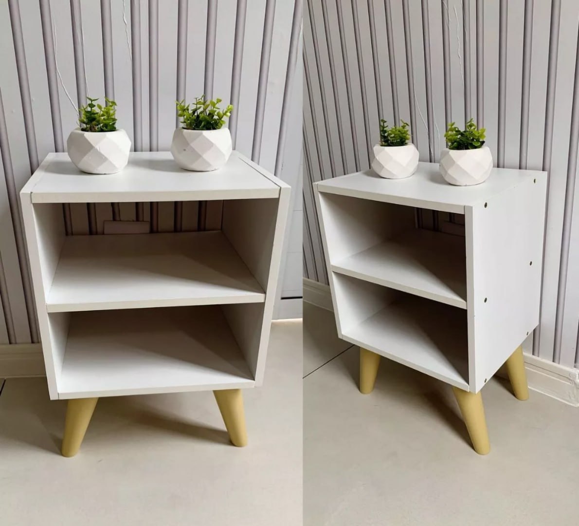 ✅ Mesa de Cabeceira Retro com Nicho