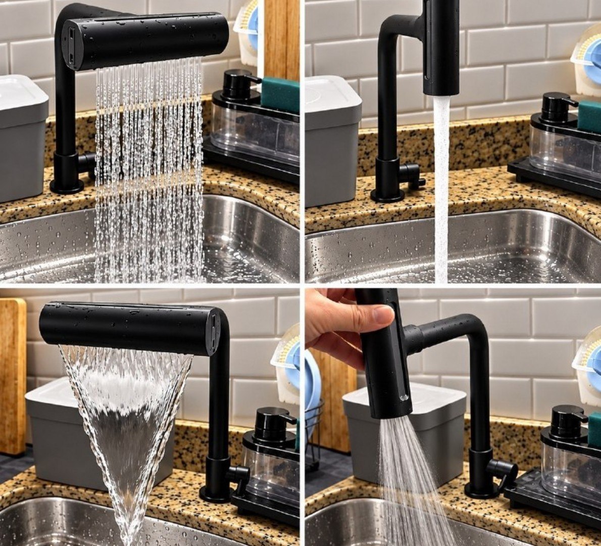 💧 Torneira Inox com 4 Modos de Água