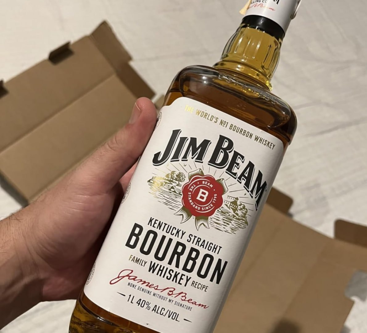 š„ Bourbon Whiskey Jim Beam White 1L