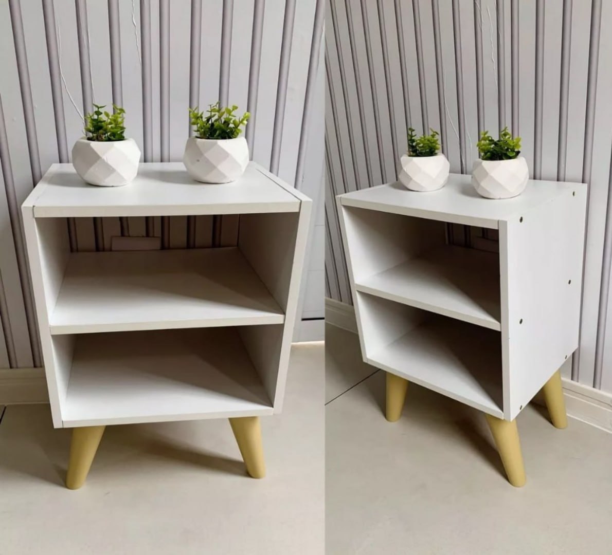 ✅ Mesa de Cabeceira Retro com Nicho