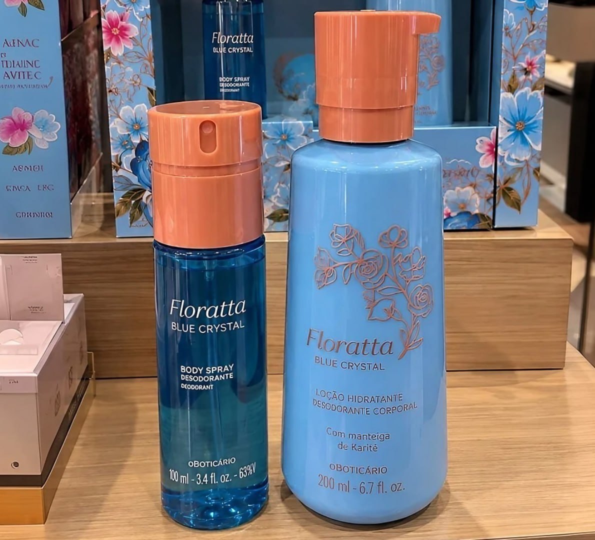 š§“ Combo Floratta Blue Crystal: Body Spray 100ml e ā Creme Corporal 200ml