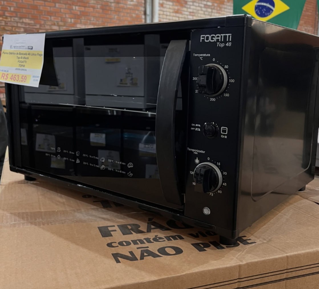♨️ Forno De Banca Elétrico Top48 Fogatti 48L Black 220v