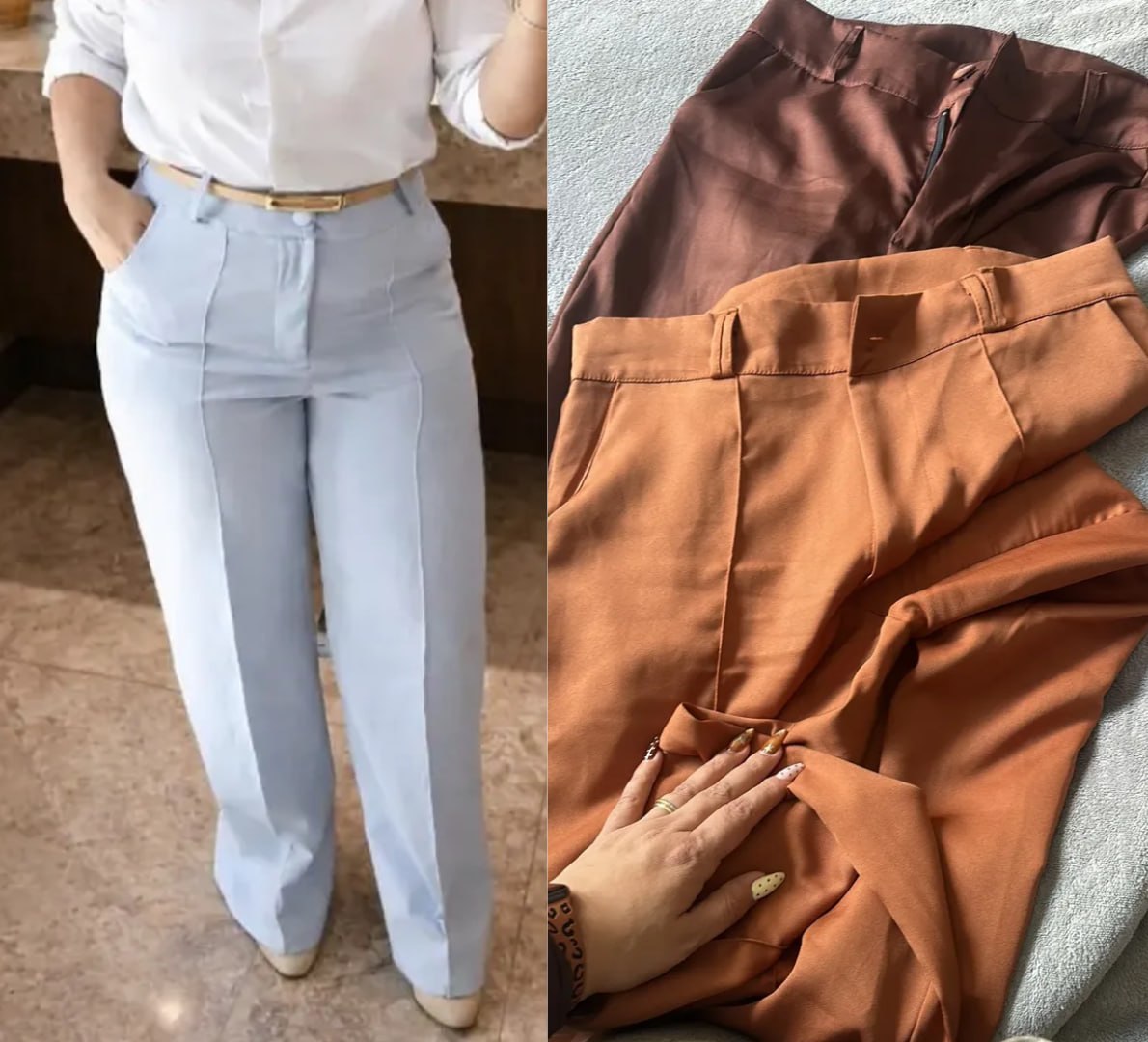 👖 Calça Alfaiataria Pantalona Cós Alto (várias cores)