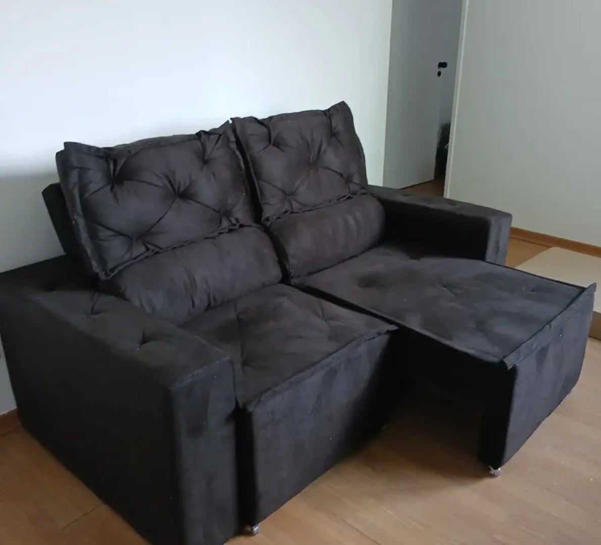 ✅ Sofá Retrátil E Reclinável Com Molas 1,80m Livia Suede