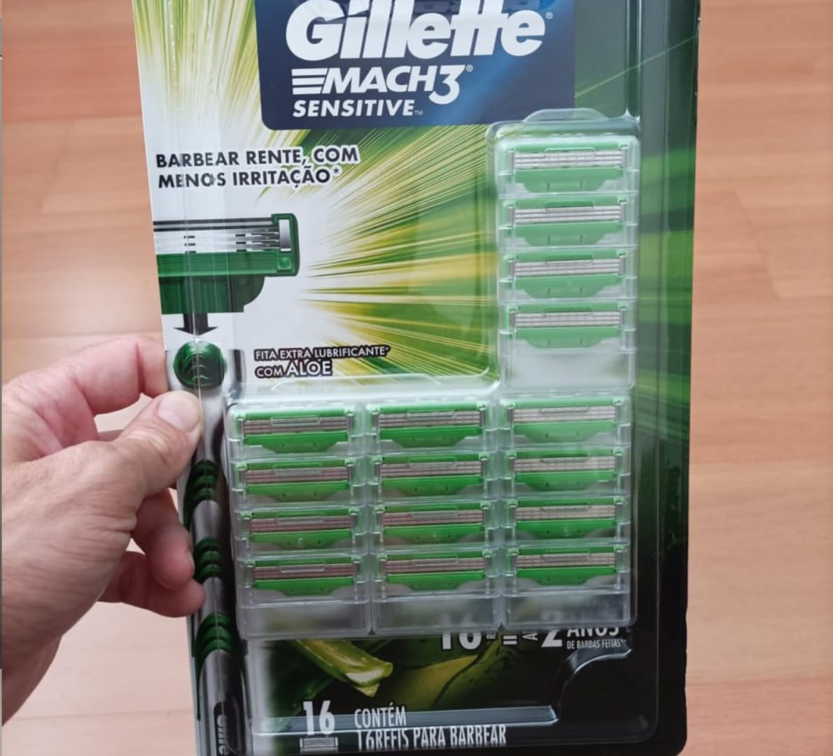 🪒 16 unid. Carga p/ Aparelho de Barbear Gillette Mach3 Sensitive