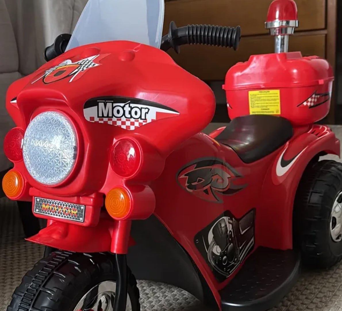 🚗 Moto Elétrica Brinq Kids Infantil Com Baú e Pedal