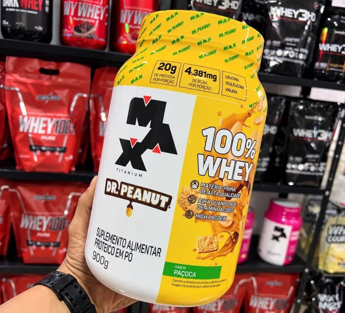 💪 100% Whey Max Titanium x Dr. Peanut (900g), Paçoca