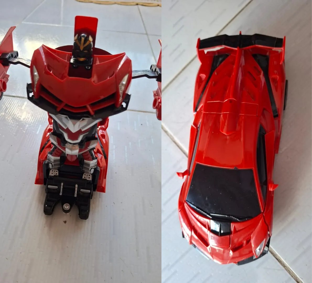 🏎 Carrinho de Controle Remoto Robô Transformer Homem Aranha