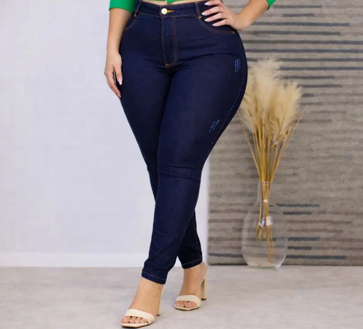 👖 Calça Jeans Plus Size Cintura Alta