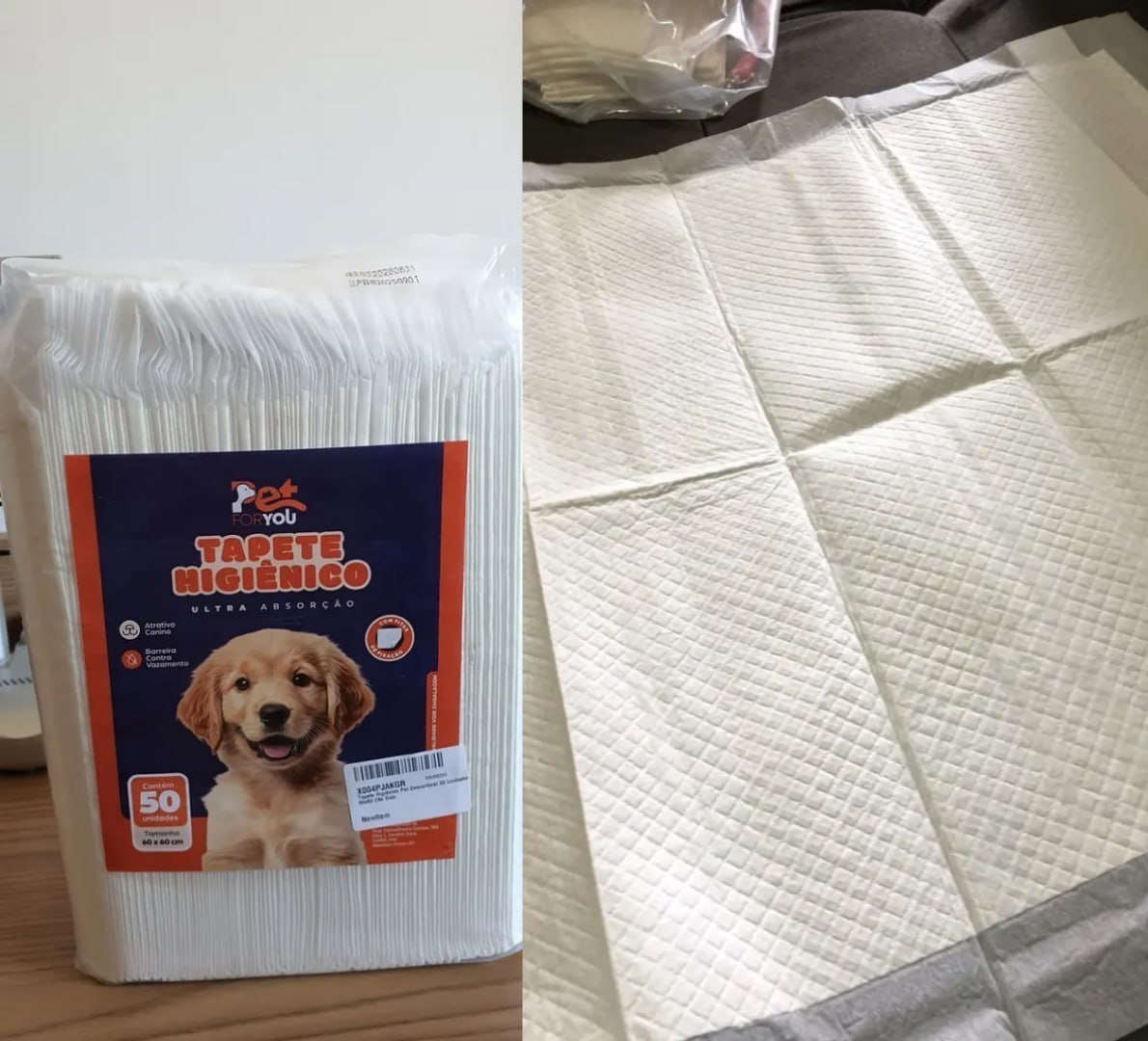 🐶 Tapete Higiênico Pet 50 Unidades 60x60