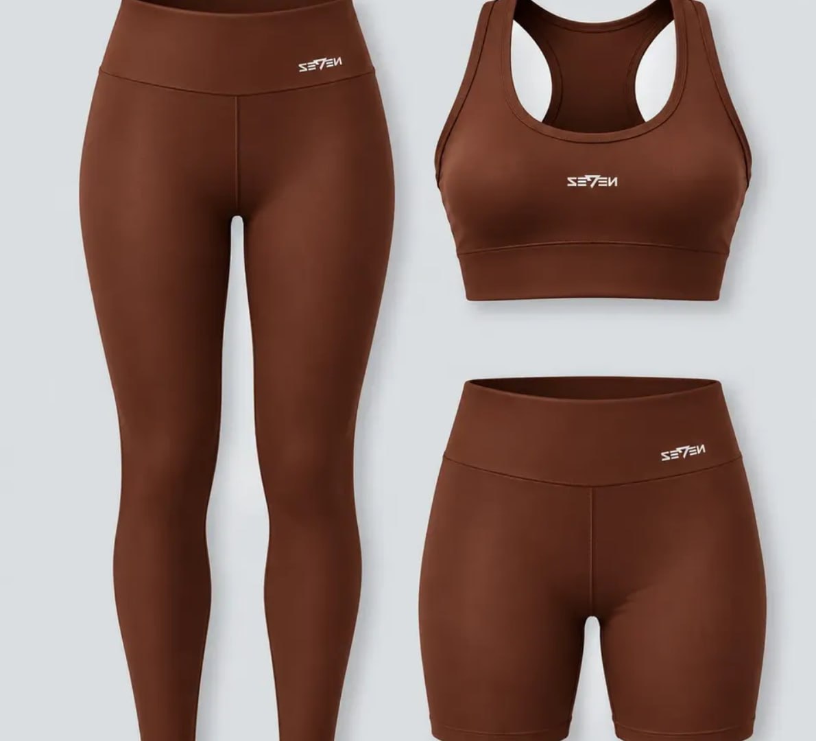 💪 Kit Conjunto Fitness Top Nadador + Legging + Short