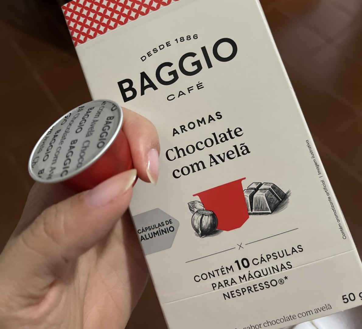 ☕️ Baggio Café Aroma Chocolate Com Avelã Compatível Com Nespresso 10 Cápsulas