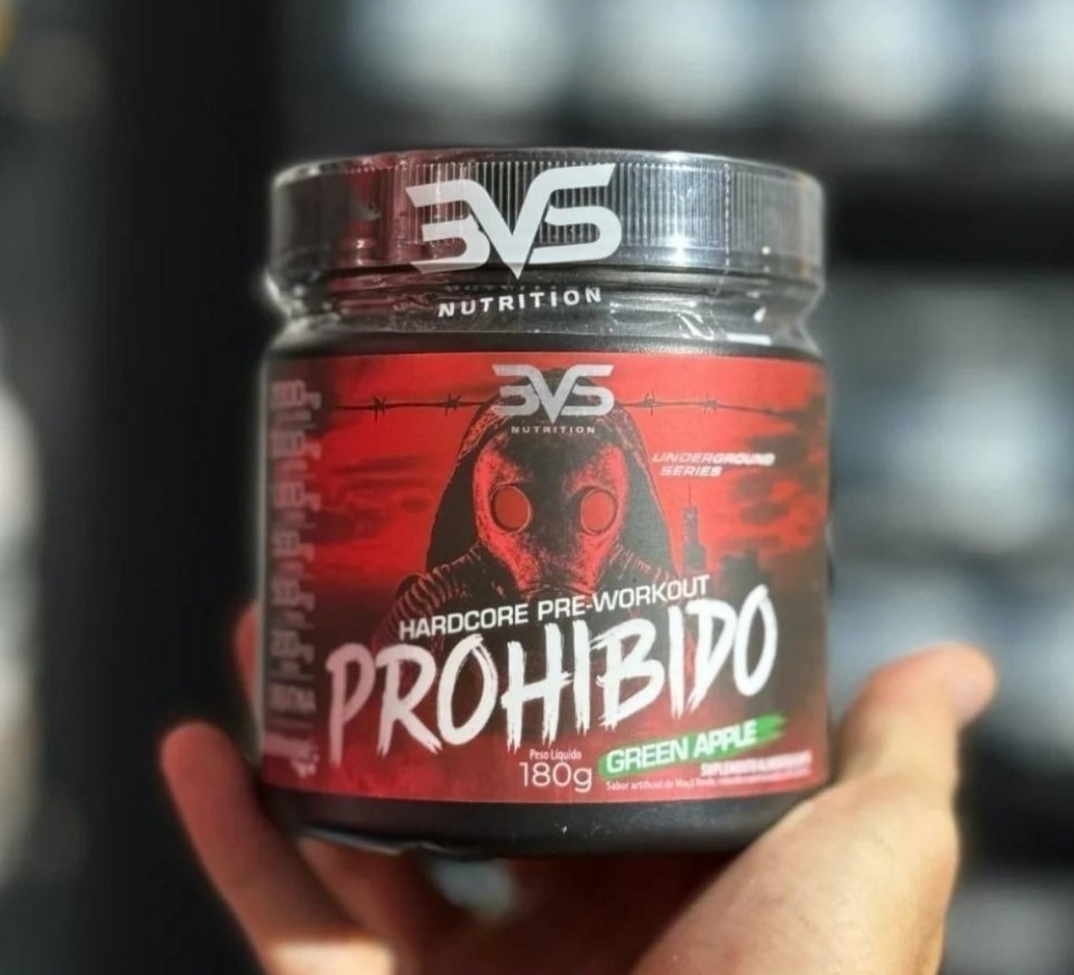 💪 Pré Treino Prohibido 180g Sabor Maçã Verde