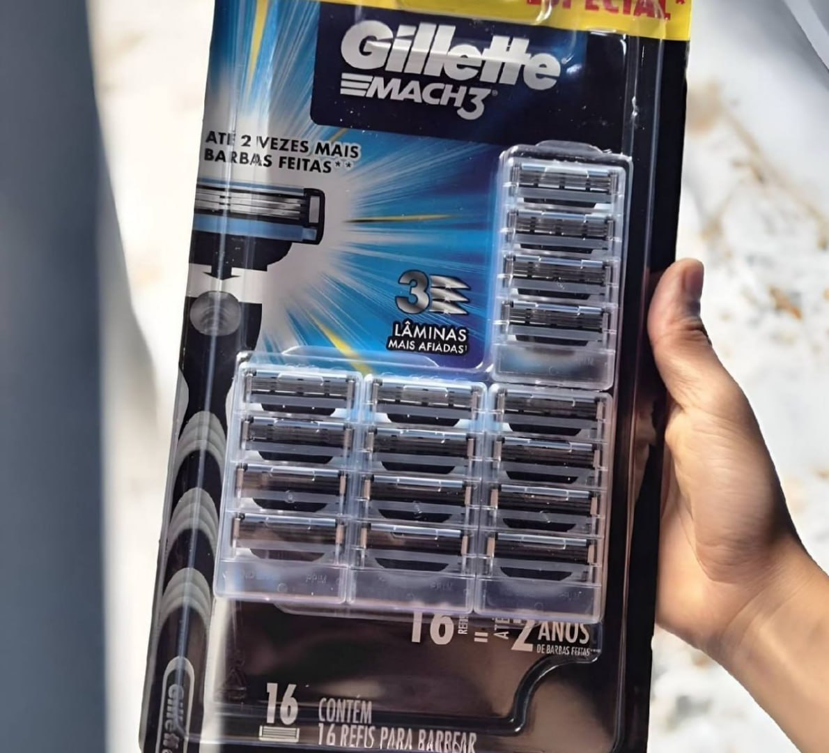 🪒 Gillette Mach3 Refil P/ Barbear, 16 Unidades