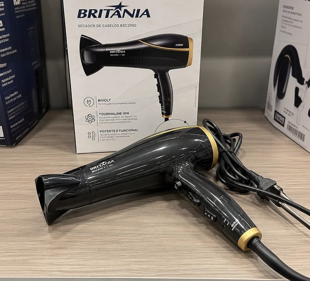 ✅ Secador de Cabelos Britânia 3 Temperaturas 2100W Bivolt