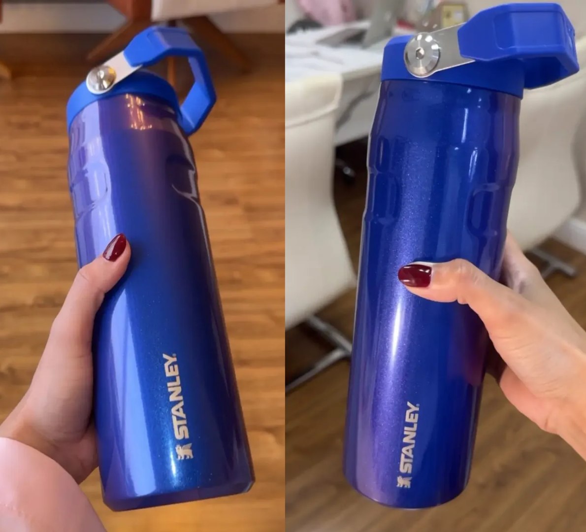 ✅ Stanley Garrafa Térmica Aerolight Flip Straw Sapphire Shimmer 710mL