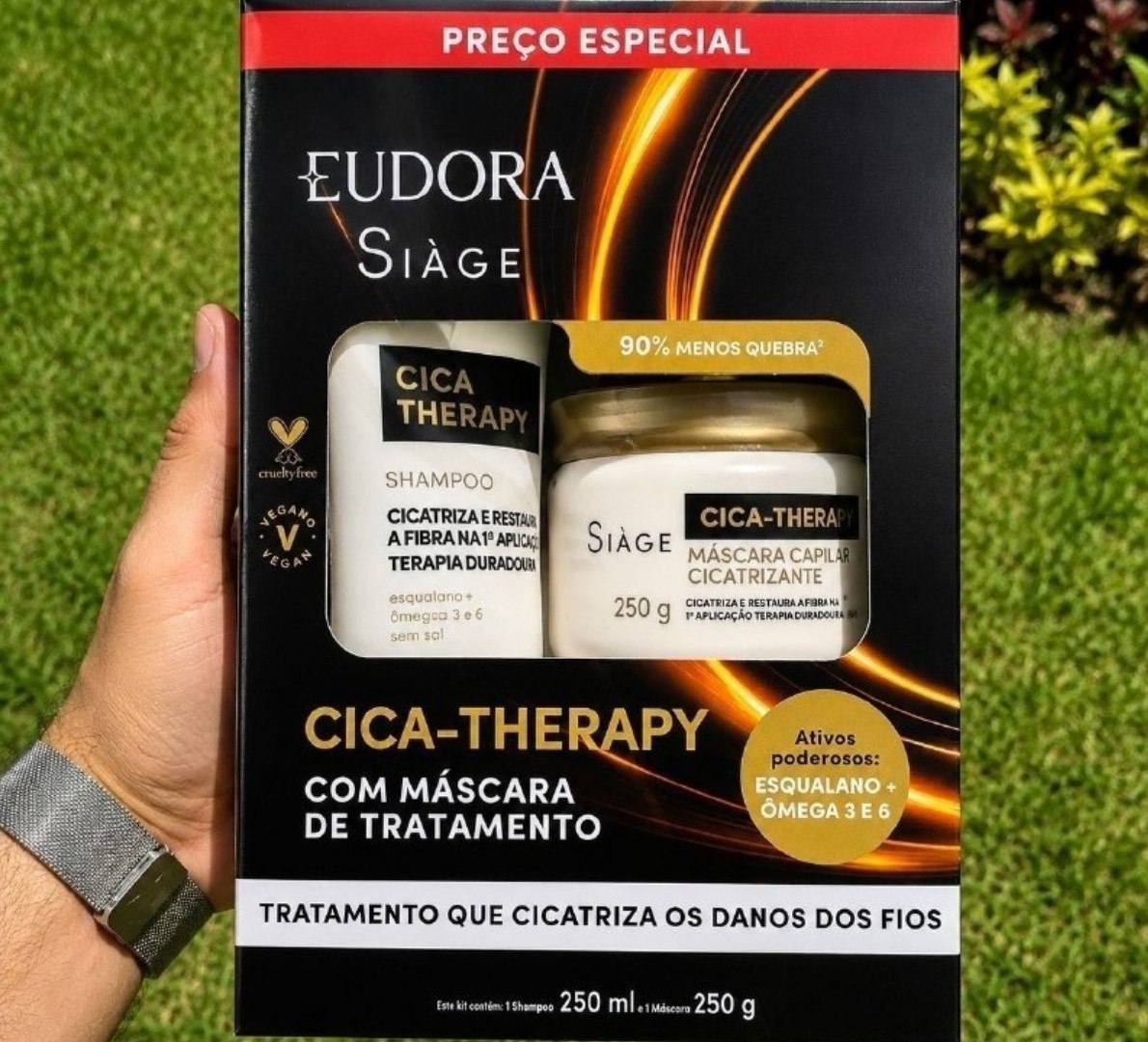 ✅ Kit Eudora Siage Cica-Therapy Shampoo 250ml + Máscara 250g
