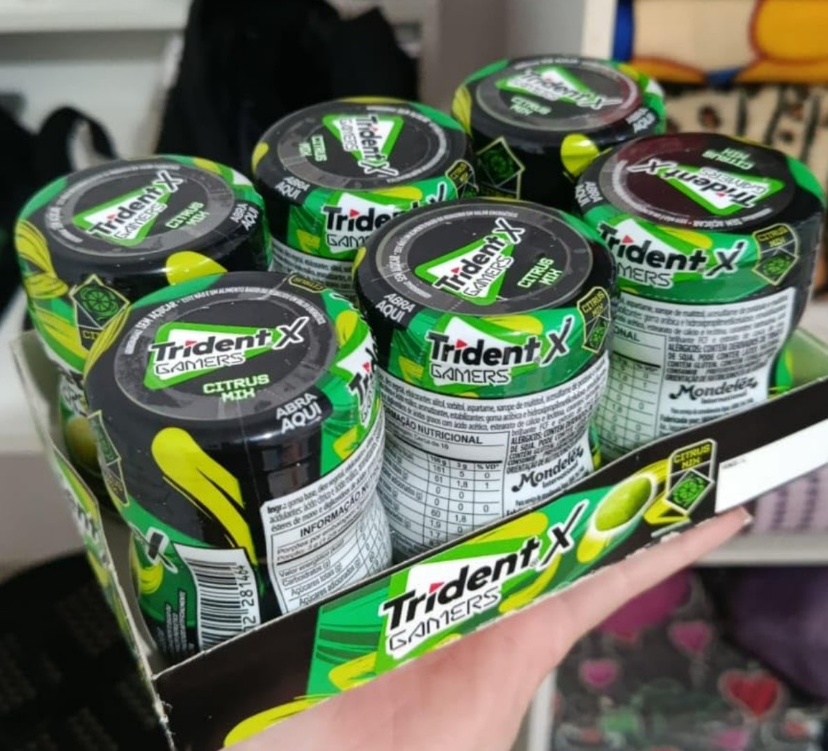 🍬 Chiclete Trident X Gamers Citrus Mix - Caixa com 6 unidades
