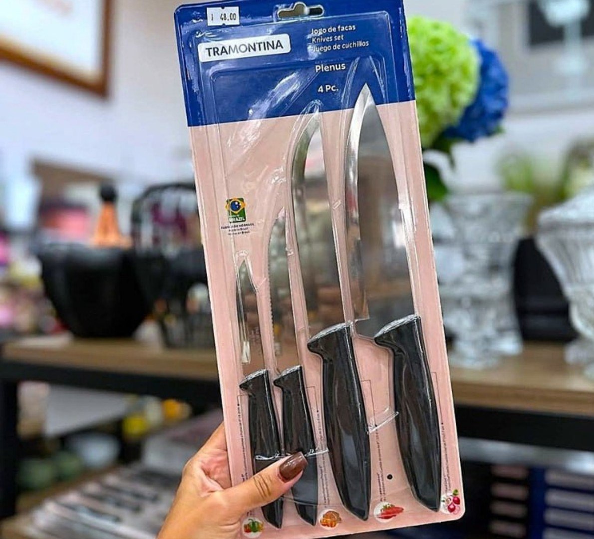 🔪 Tramontina Jogo de Facas Inox 4 peças Plenus Pre