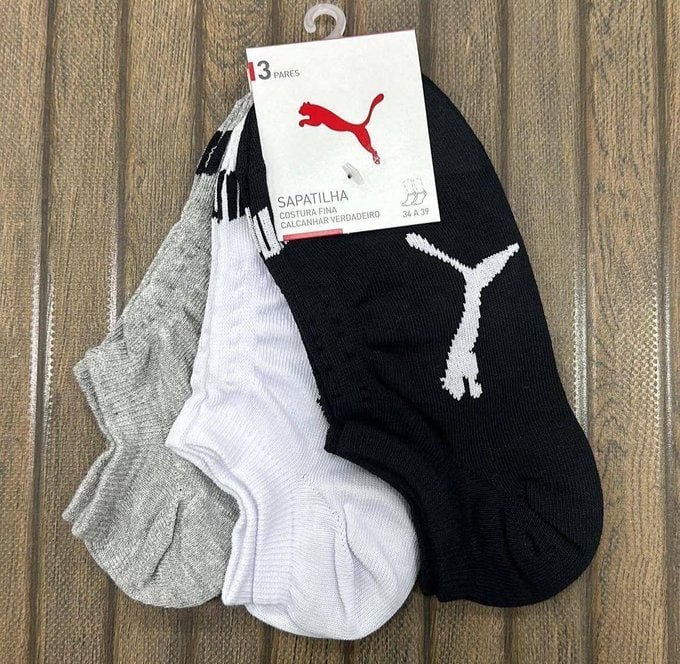 🧦 Kit 9 Pares Meias Puma Sapatilha Soquete