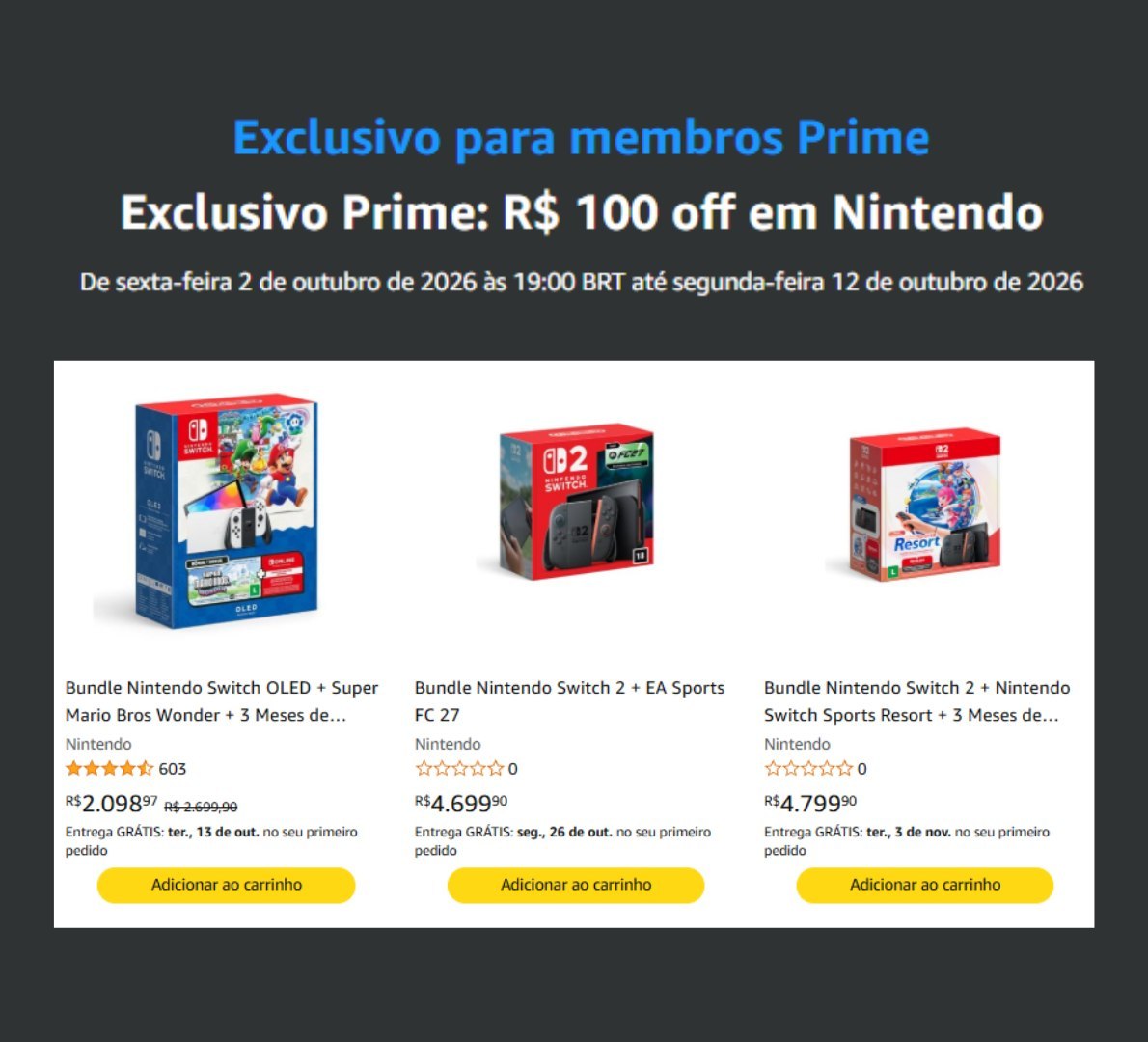 🚨 CUPOM AMAZON + NITENDO