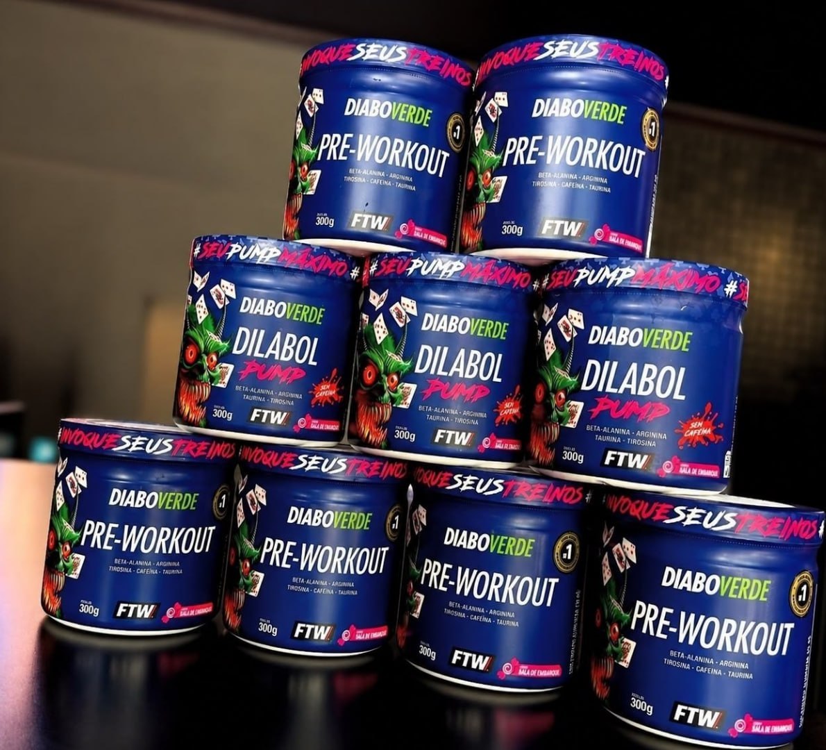 💪 Pré Treino DIABO VERDE 300g Sabor Bala De Framboesa Ftw
