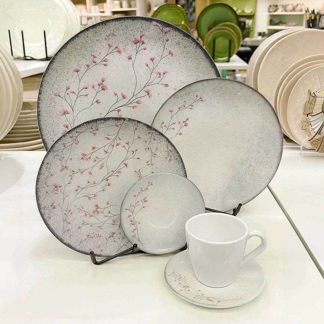 🍽 Tramontina Aparelho de Jantar Floralis Porcelana Decorada 20 Pçs