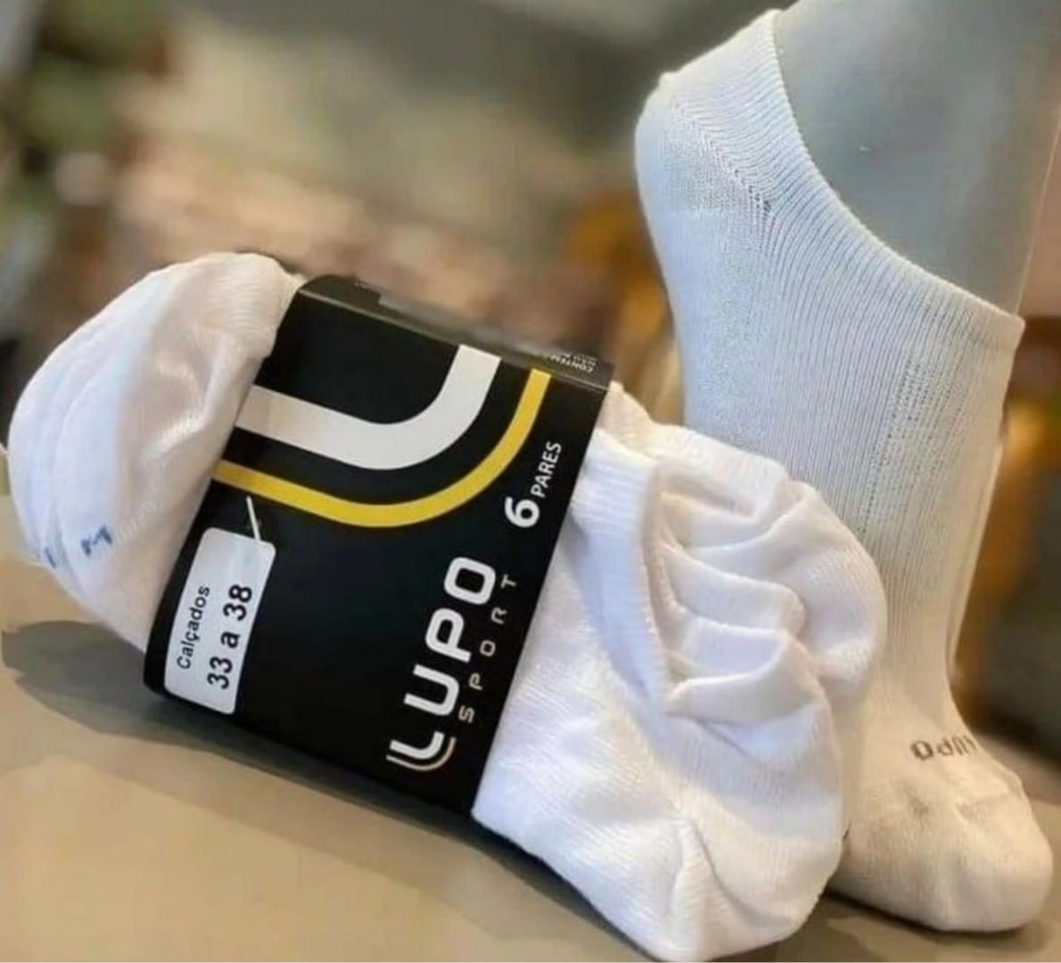 🧦 Kit com 6 Pares Meias Lupo Invisível Soquete (várias cores)