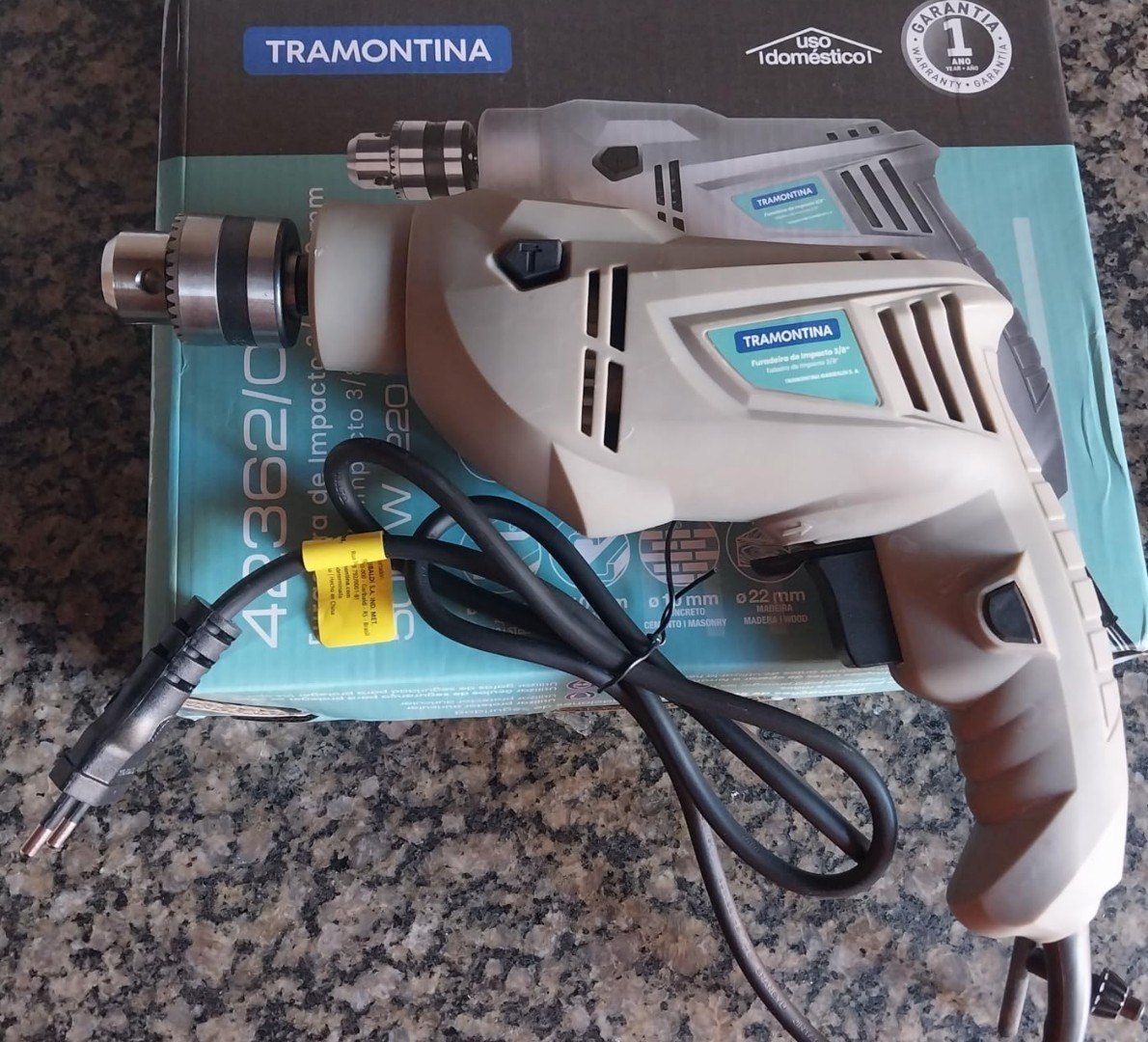 🔩 Furadeira De Impacto 500 W 3/8 Cinza Tramontina - 127v