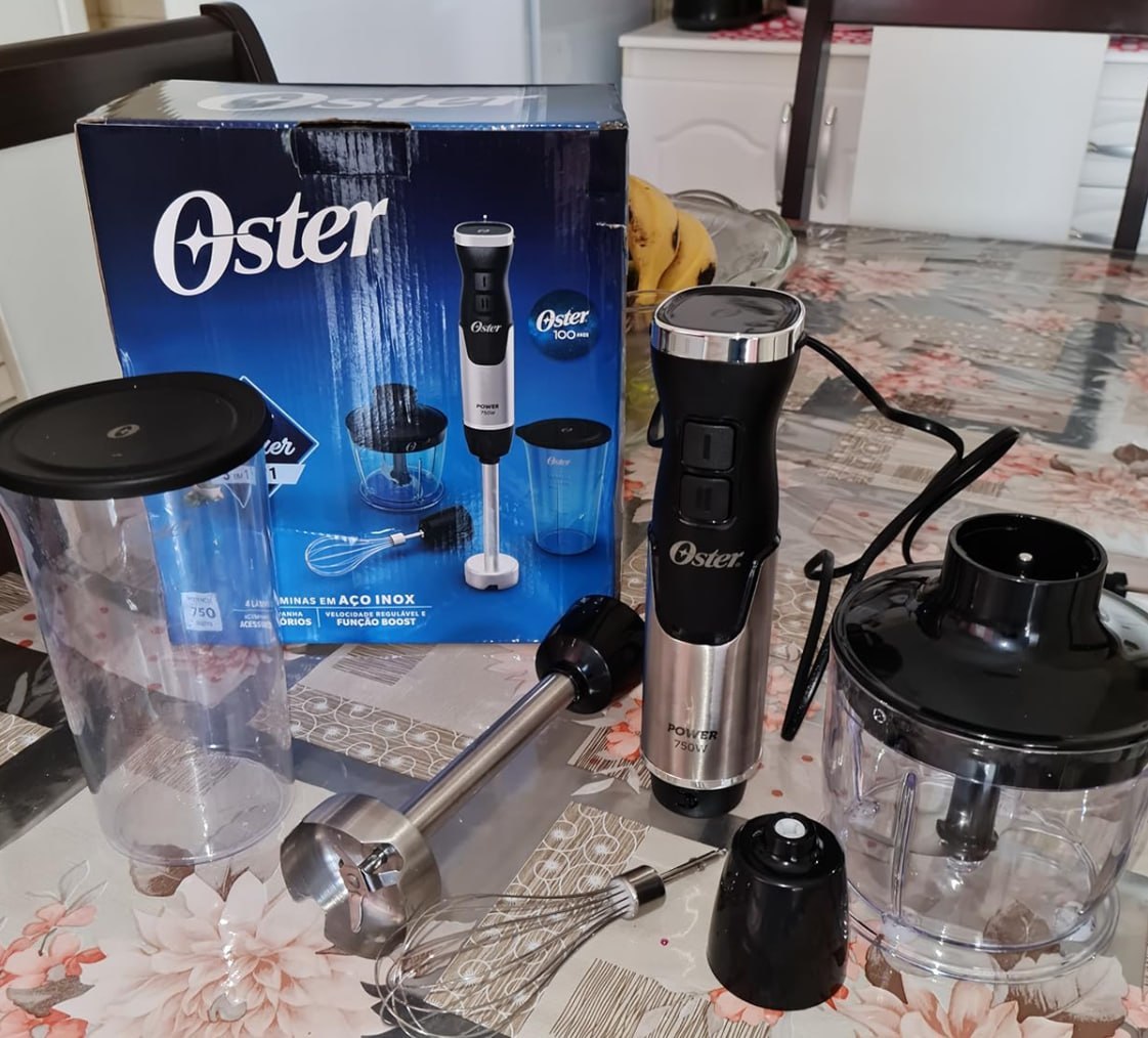 ✅ Oster Mixer Power Black Inox 750w 3 em 1 220V