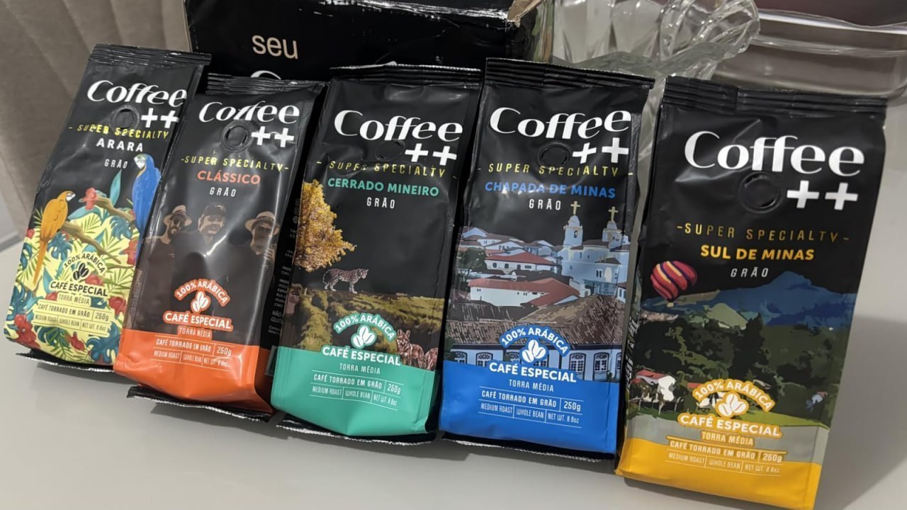 ☕️ Kit 5 Pacotes Café Especial em Grãos Coffee++ (5x250g)