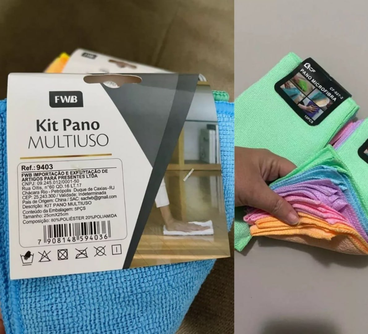 ✅ Kit 10 Panos De Limpeza Microfibra