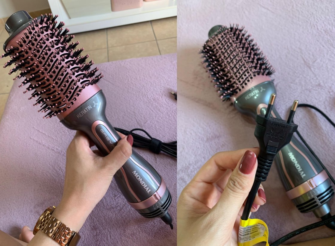 👩🏼🦰 Escova Secadora Keratin Mondial Bivolt