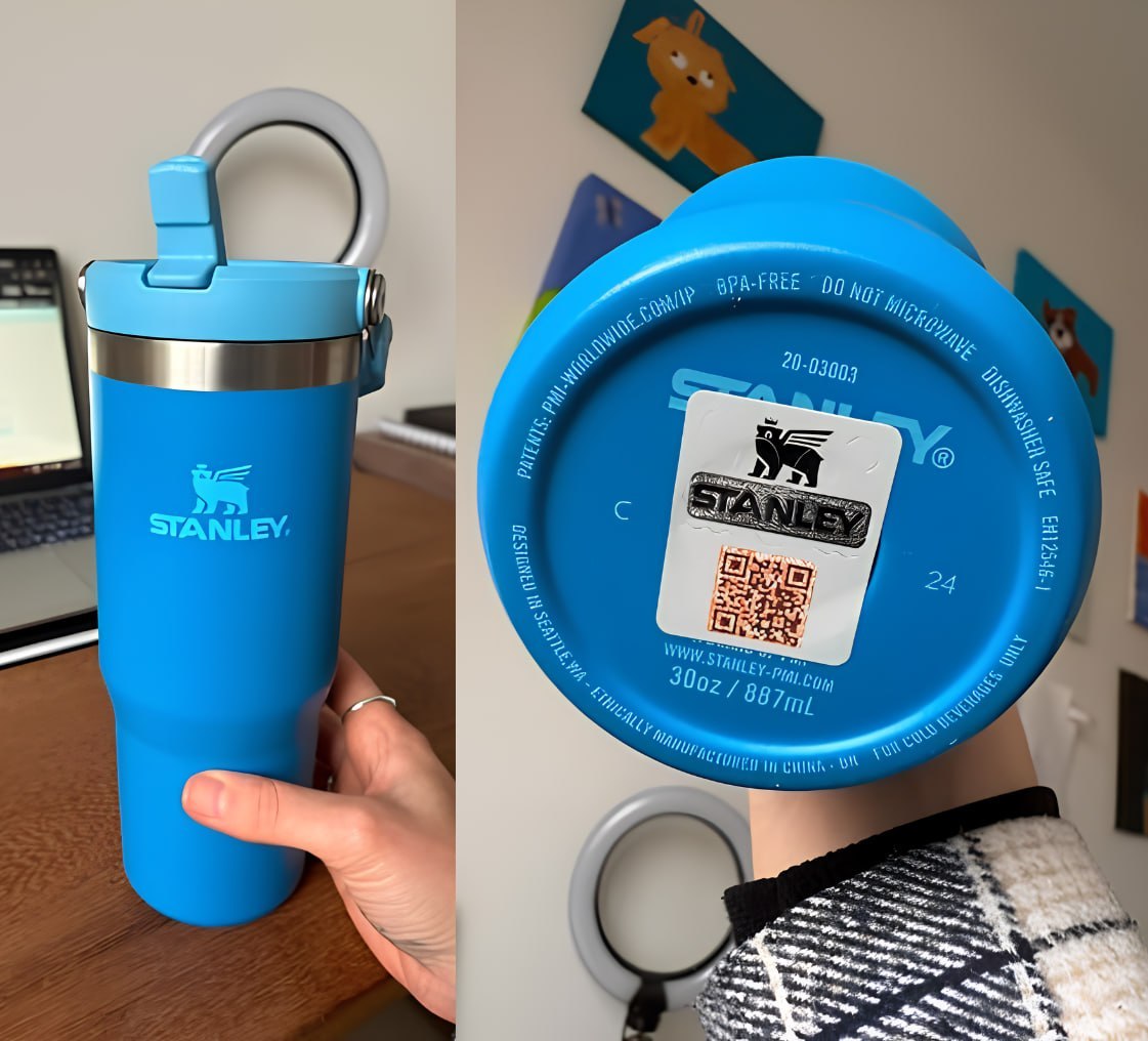 💧 Stanley Garrafa Térmica Tumbler Flip Straw Azure 887ml