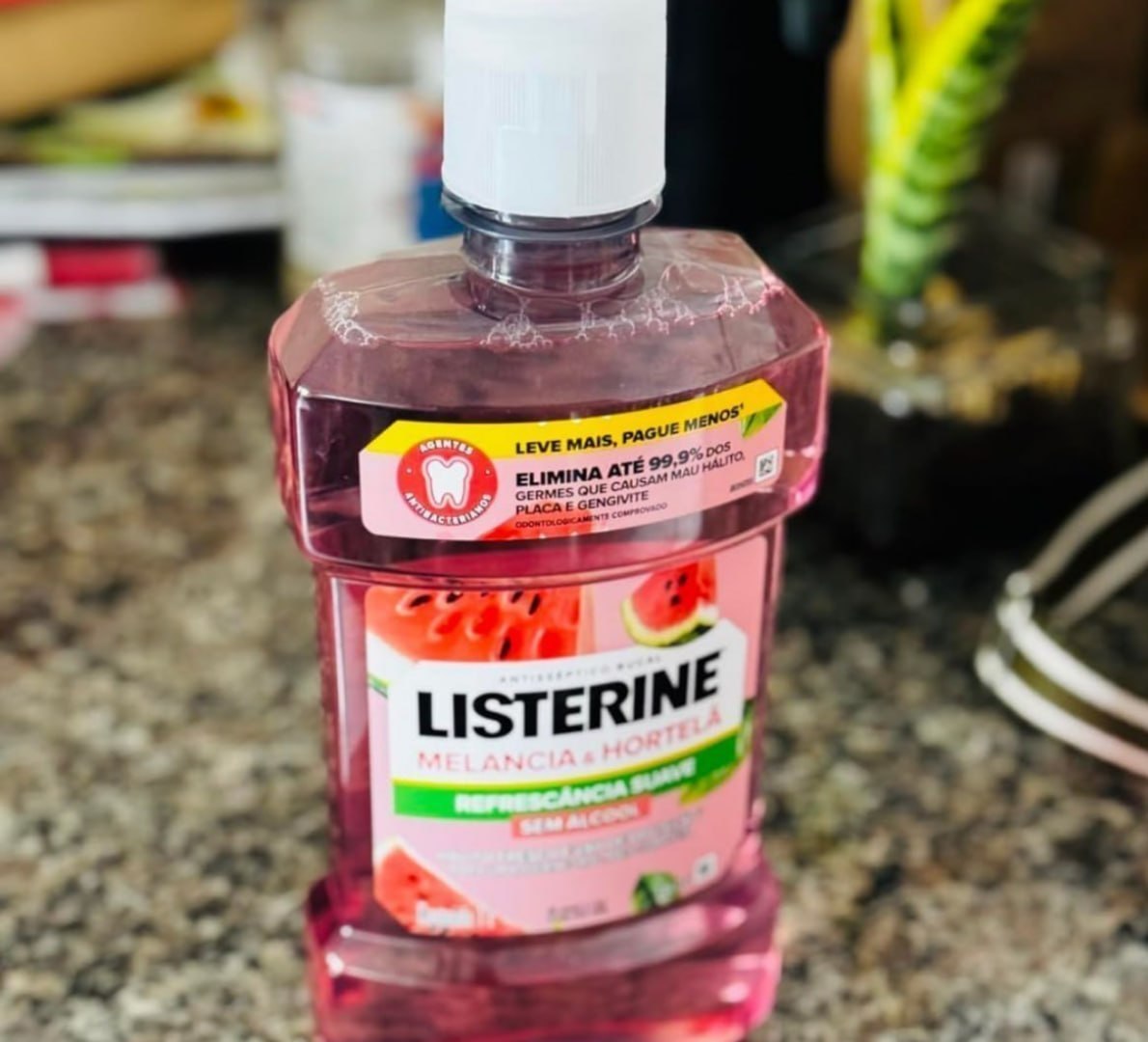 🍉 Enxaguante Bucal Listerine Sem Álcool, Melancia e Hortelã, 500ml