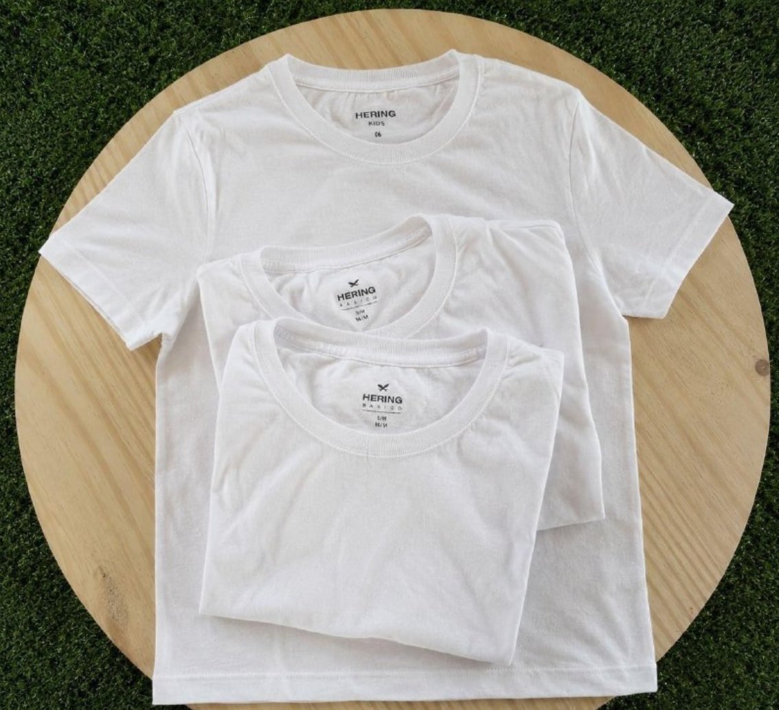 👕 Kit 5 Camisetas Hering Slim (P, M e XG)