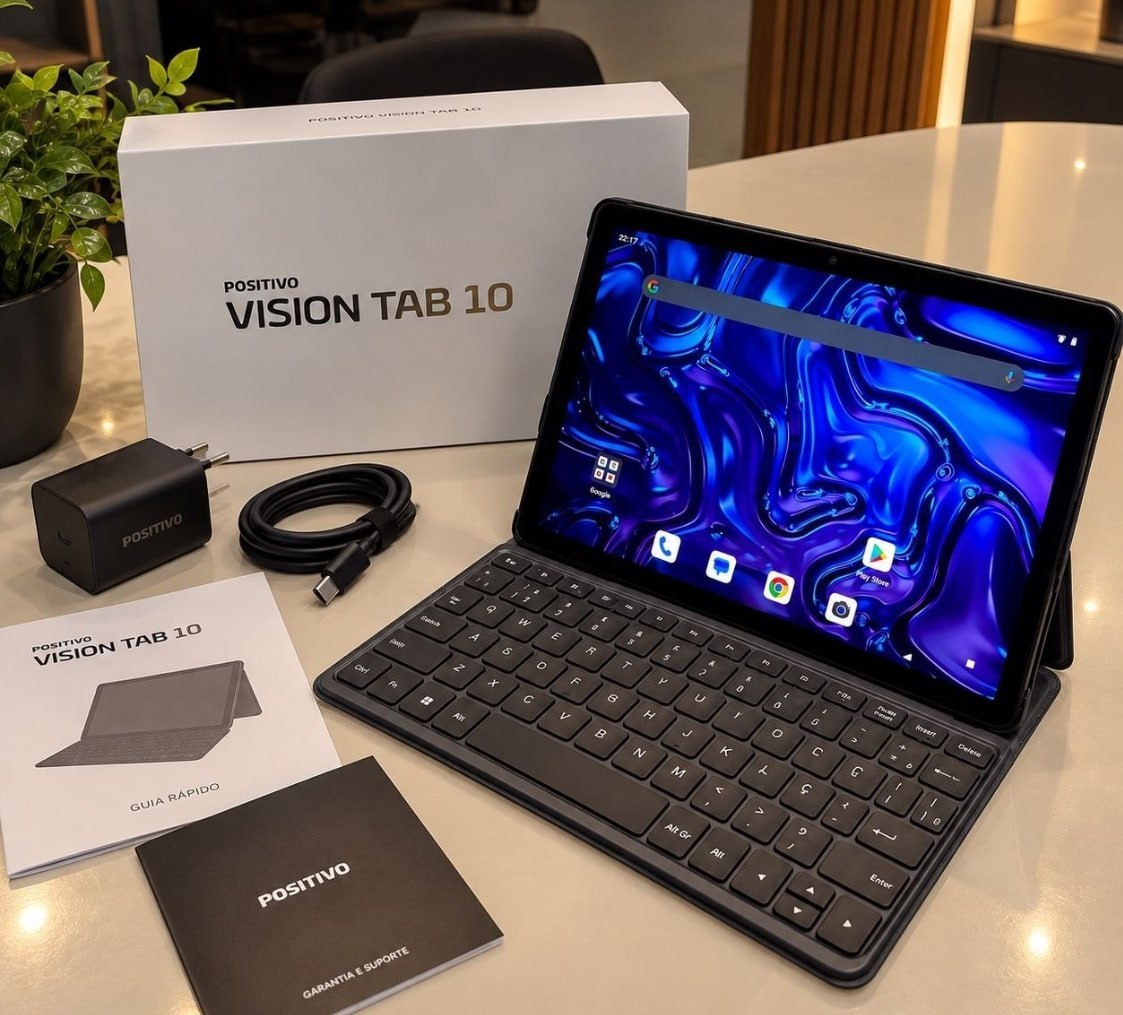 📱 Positivo Vision TAB10 128GB SSD 10.1” com Capa e Teclado