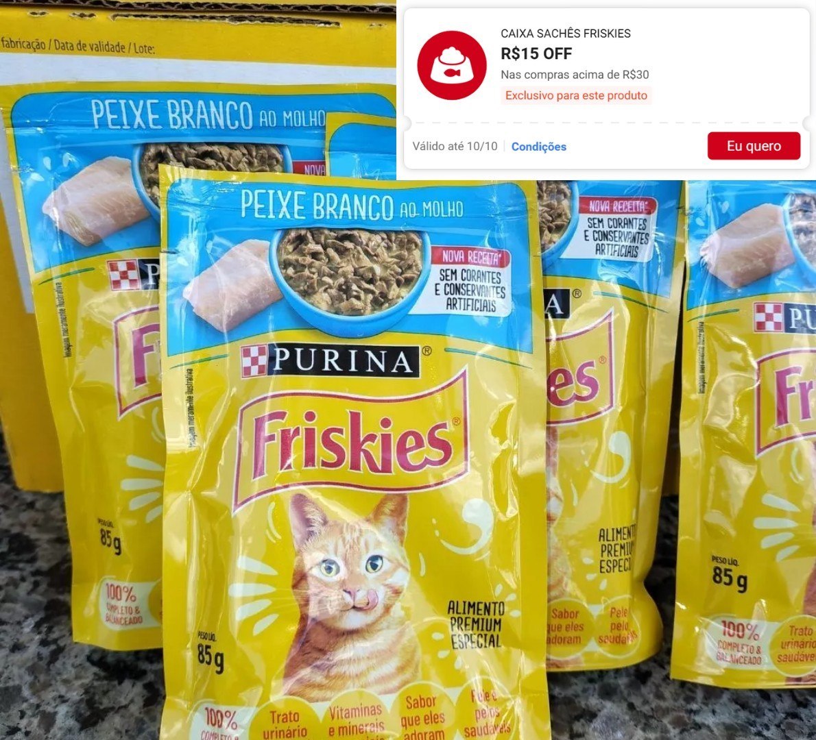😺 Ração Úmida Friskies 85g - Caixa com 15 unidades