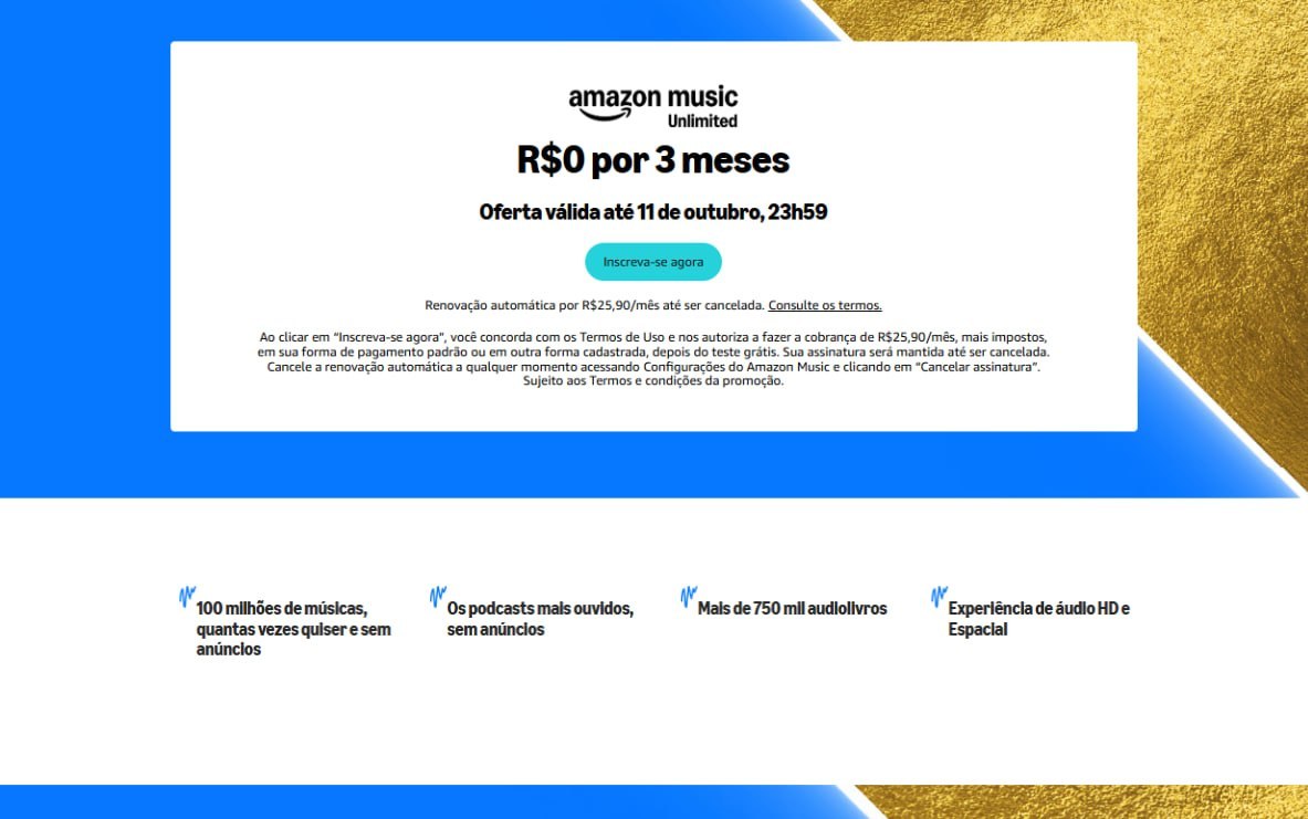 🎵 3 meses para você escutar suas músicas favoritas sem pagar nada