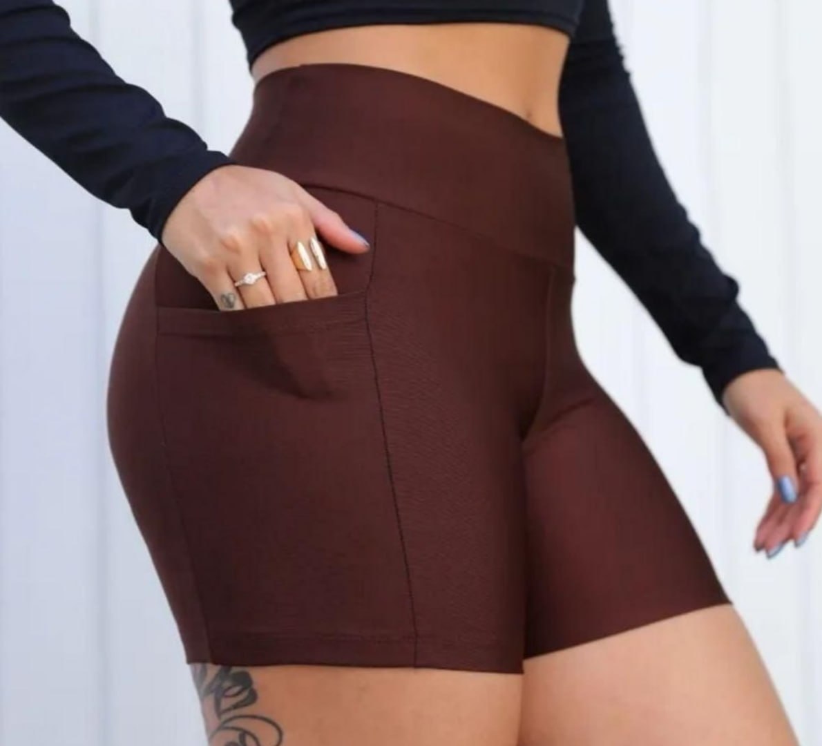 ✅ Shorts Academia Modelador Com Bolso (9 cores)